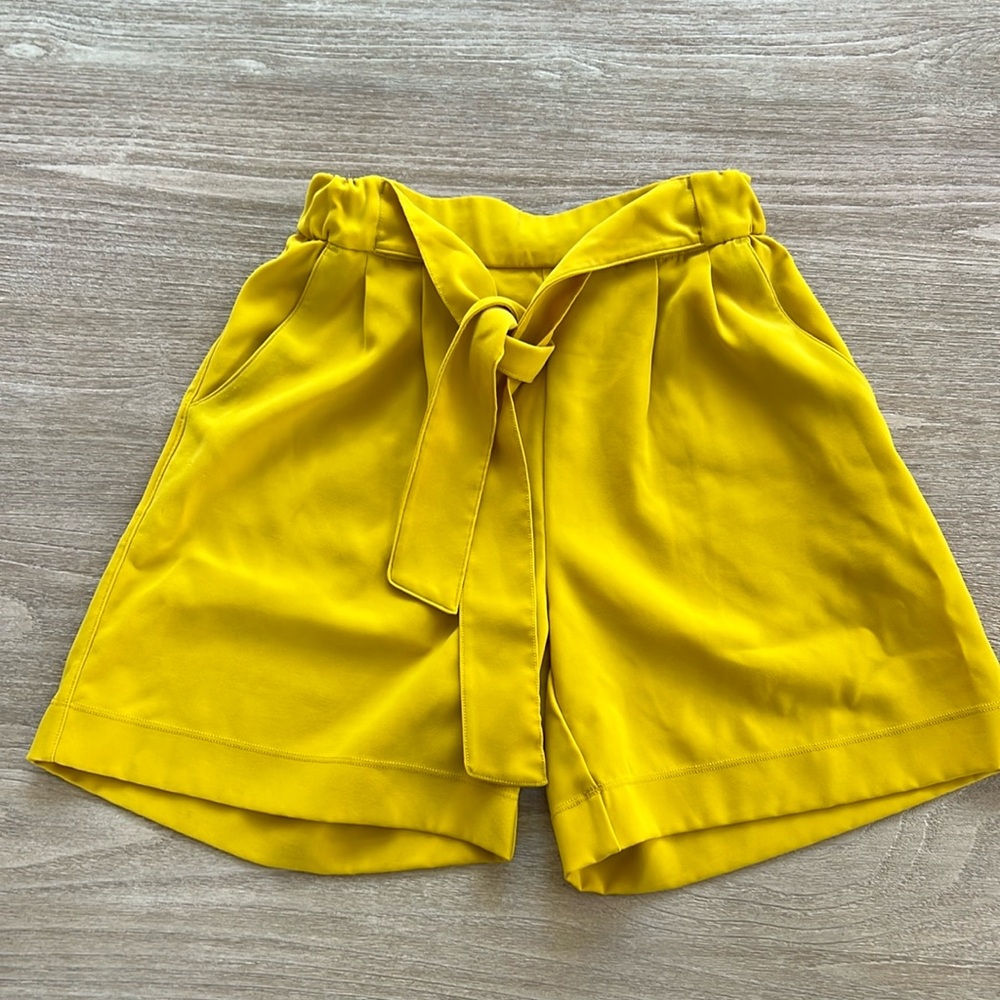 Yellow Casual Lululemon Belted Shorts